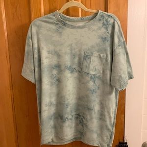 Womens Old Navy Green and White marble short sleeve, Size L